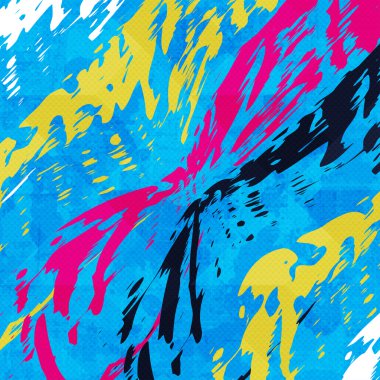 Grunge doku grafiti mavi soyut geometrik arka plan vektör çizim