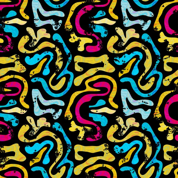 Graffiti polygones colorés motif sans couture — Image vectorielle