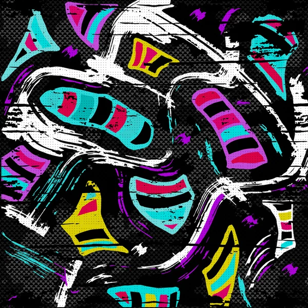 Belle illustration vectorielle de motif abstrait de couleur de graffiti — Image vectorielle