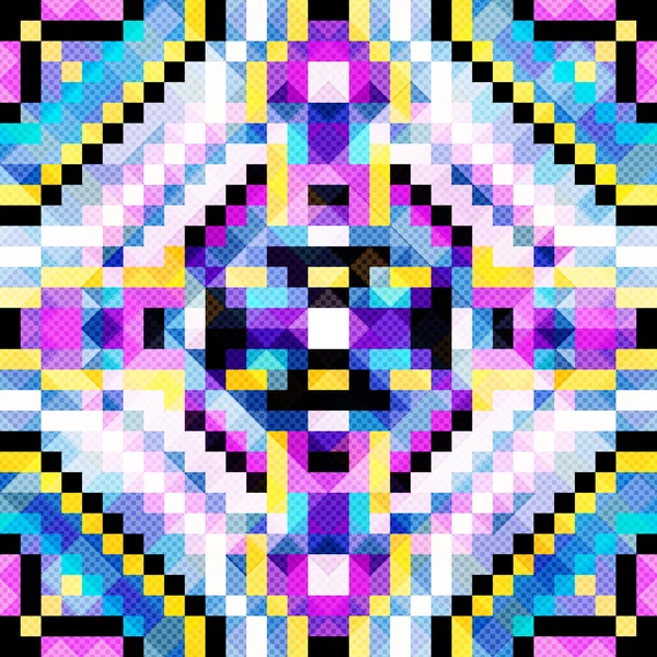 Pixel luminosi bellissimi piccoli poligoni Astratto modello geometrico senza cuciture — Vettoriale Stock