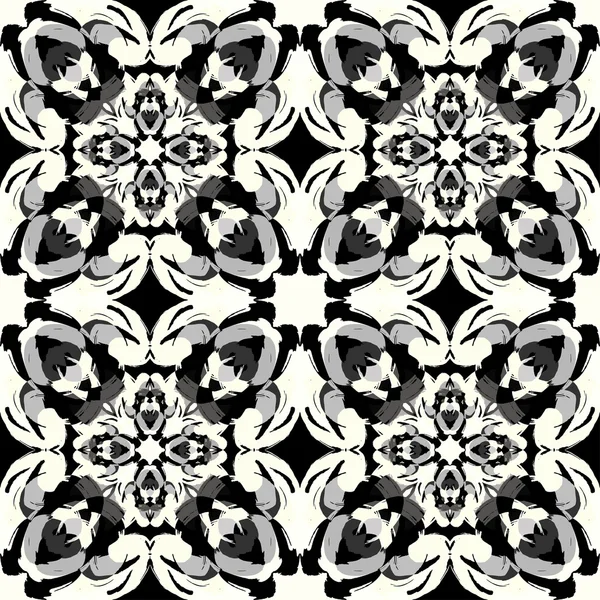 Monochrome tribal antique seamless pattern — Stock Vector