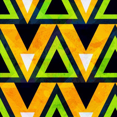 yeşil ve turuncu geometrik çokgenler seamless modeli