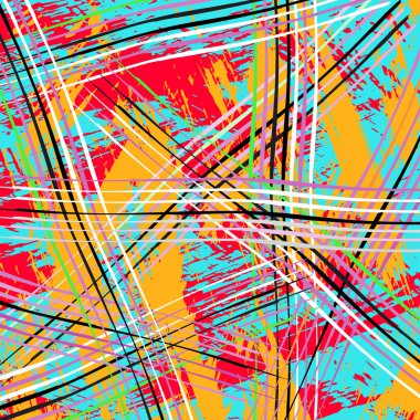 renkli noktalar ve çizgiler üzerinde mavi arka plan grafiti