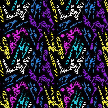 siyah arka plan grafiti üzerinde renkli seamless modeli