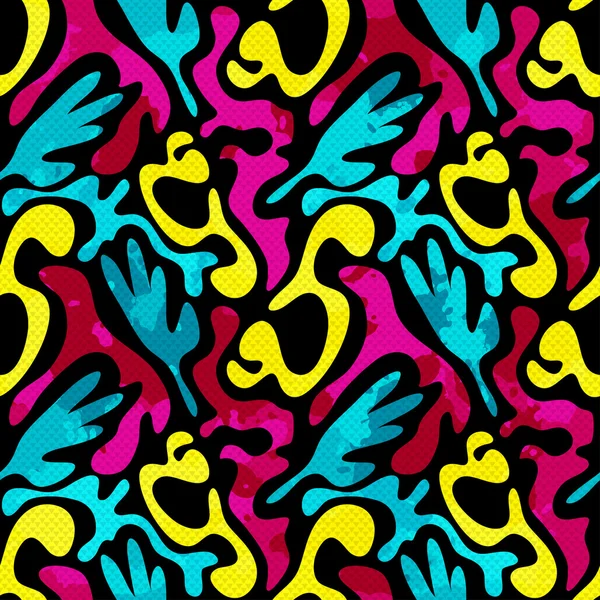 Grunge graffiti coloré motif sans couture — Image vectorielle