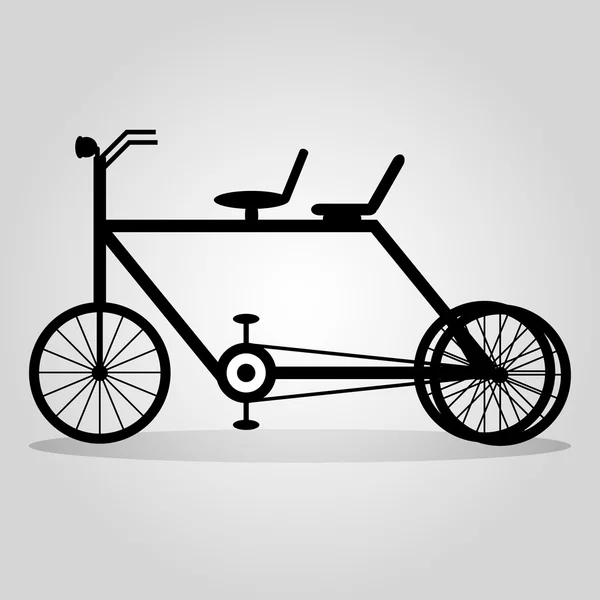 Bicicleta monocromática com uma sombra sobre um fundo de luz símbolo abstrato — Vetor de Stock