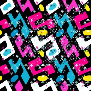 parlak grafiti geometrik seamless modeli grunge etkisi