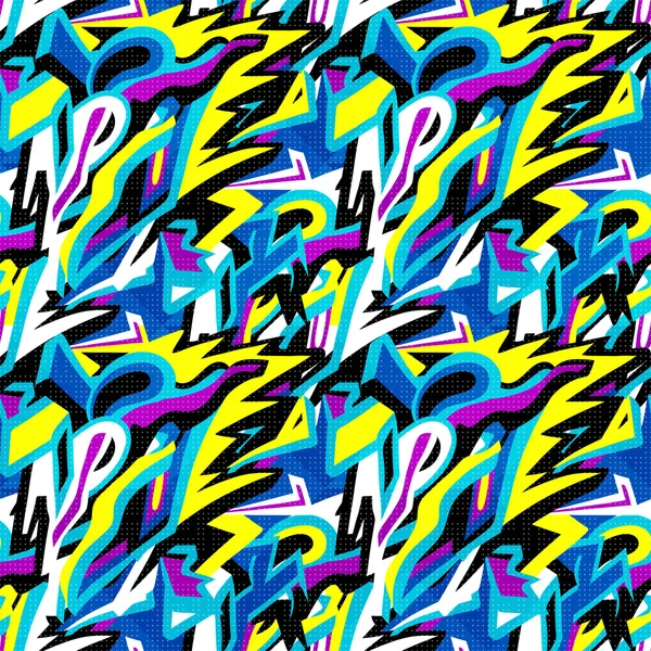 Graffiti grunge color sin costuras patrón vector ilustración — Vector de stock