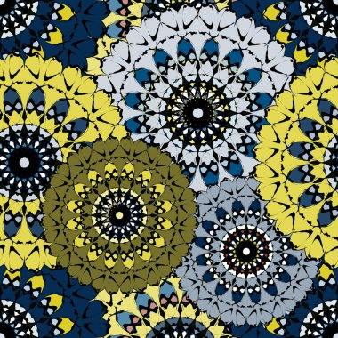 Mandala karanlık sorunsuz vintage kabile seamless modeli