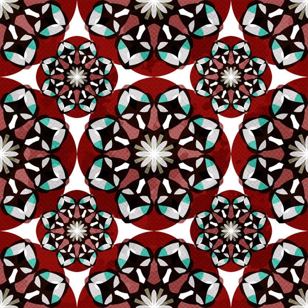 Rojo tribal vintage sin costura patrón grunge textura — Vector de stock