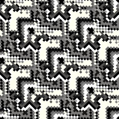 küçük piksel tek renkli geometrik Dikişsiz desen vektör çizim