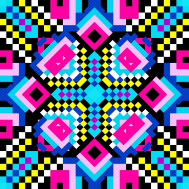 güzel renkli küçük çokgenler geometrik Dikişsiz desen vektör çizim