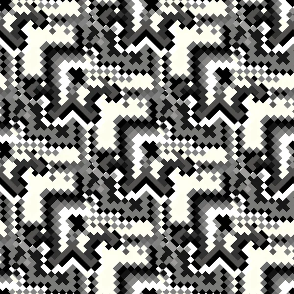 Kleine Pixel monochrom geometrische nahtlose Mustervektordarstellung — Stockvektor