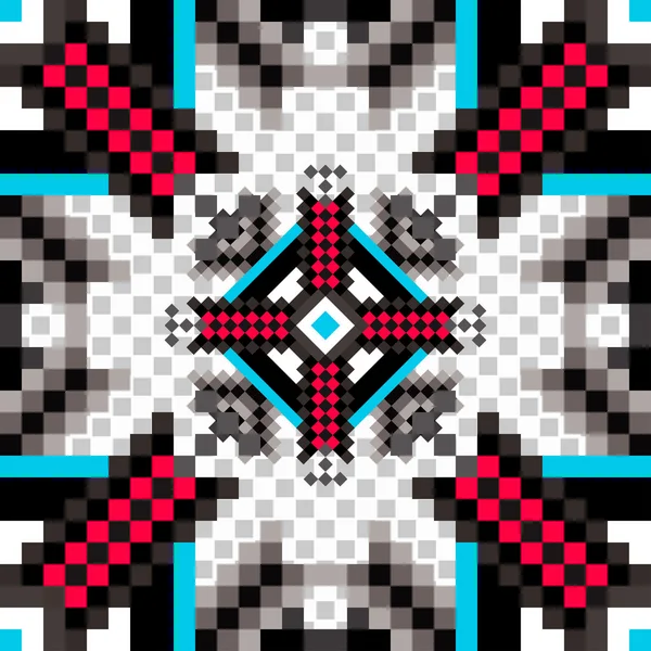 Píxeles sobre un fondo blanco geométrico sin costura patrón vector ilustración — Vector de stock