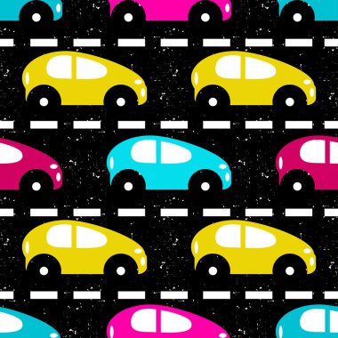 küçük renkli arabalar yolda güzel arka plan