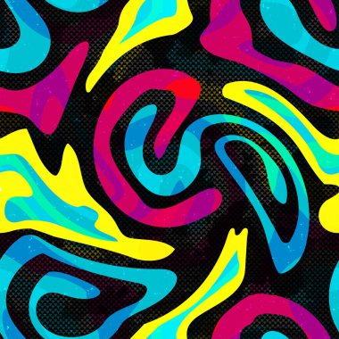 Grafiti psychedelic renk sorunsuz arka plan vektör çizim