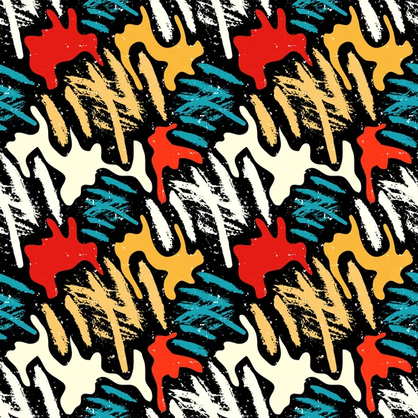 Graffiti de color grunge patrón sin costuras — Vector de stock