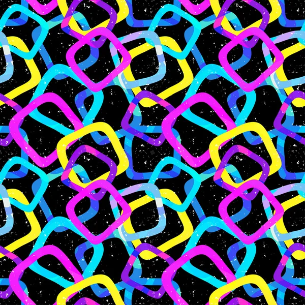 Patroon van de Graffiti van de gekleurde lijnen op een zwarte achtergrond vectorillustratie — Stockvector