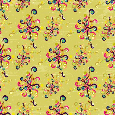 bir açık renkli grunge doku seamless modeli üzerinde soyut çiçek