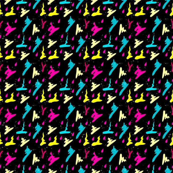 落書き黒の背景のベクトル図に美しいシームレス パターン — ストックベクタ