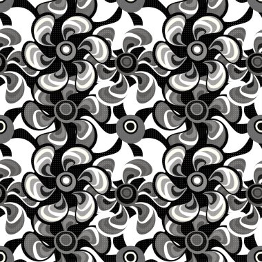 küçük tek renkli soyut çiçek seamless modeli