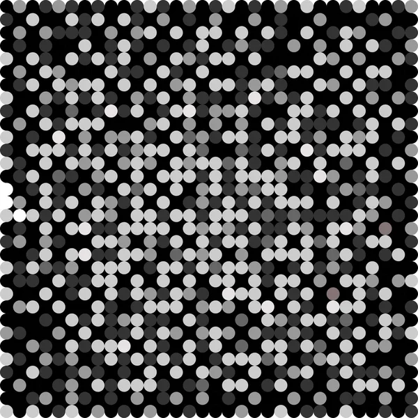 Krásné černobílé malé kuličky na černém pozadí — Stockový vektor
