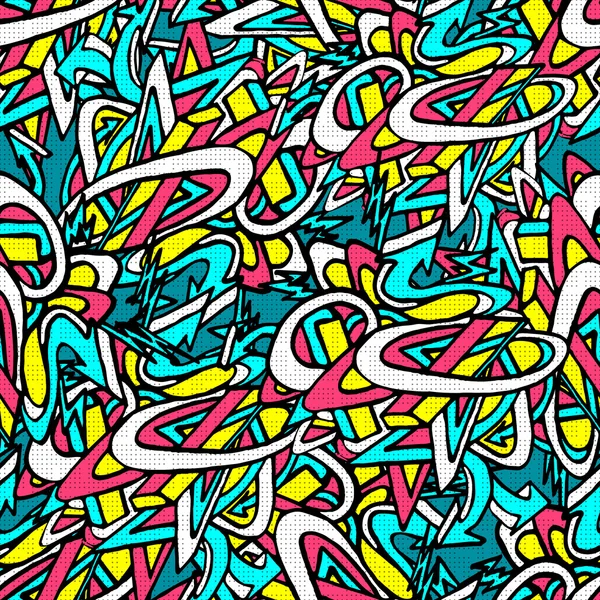 Graffiti Fondo patrón sin costuras — Vector de stock