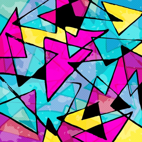 Graffiti indah abstrak poligon vektor ilustrasi - Stok Vektor