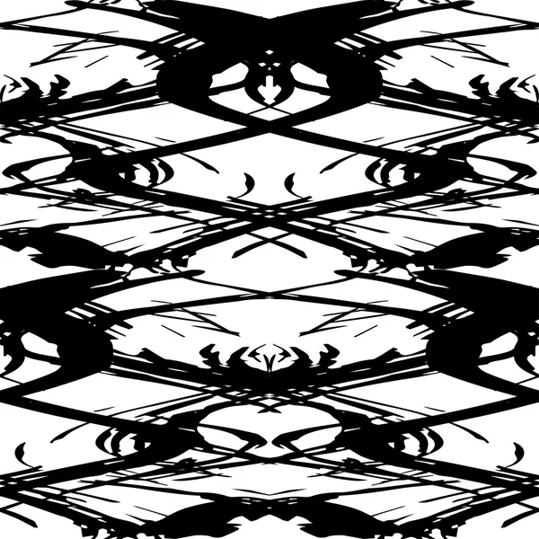 Zwart-wit patroon vintage etnische sieraad op een zwarte achtergrond vectorillustratie — Stockvector