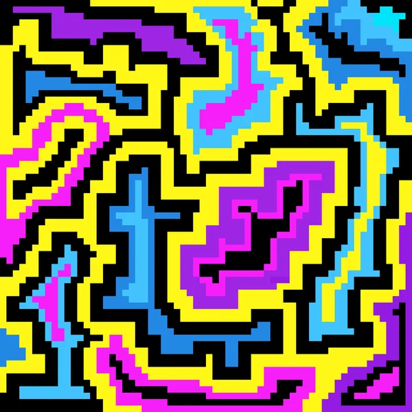 Psychedelické pixelů krásné abstraktní geometrická vzor — Stockový vektor