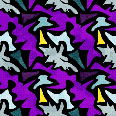 Renkli grafiti sorunsuz doku vektör çizim