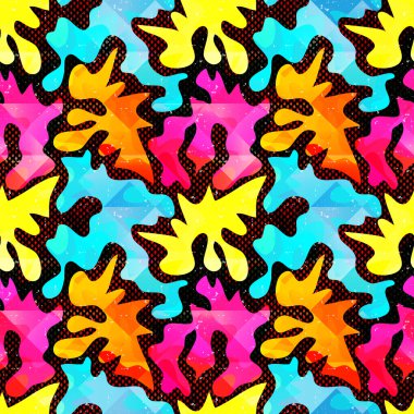 Grafiti soyut geometrik nesneleri siyah bir arka plan üzerinde