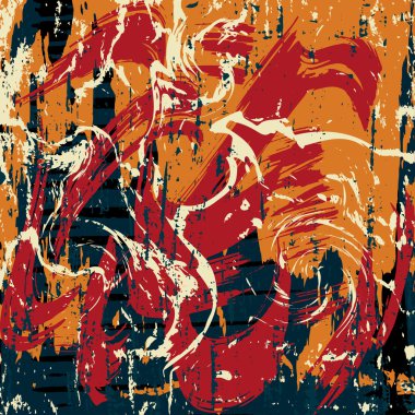 Güzel soyut turuncu koyu çizgiler grafiti desen vektör çizim