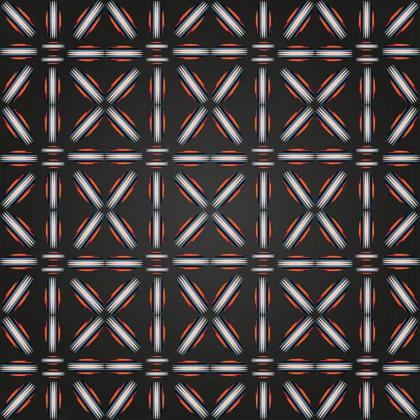 抽象的な色の黒い背景にシームレス パターン — ストックベクタ
