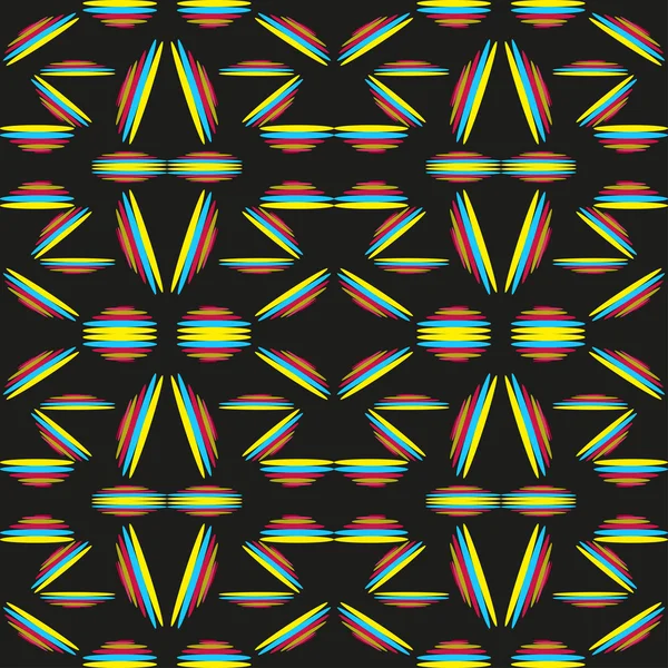 Patrón sin costura abstracto sobre un fondo negro — Vector de stock