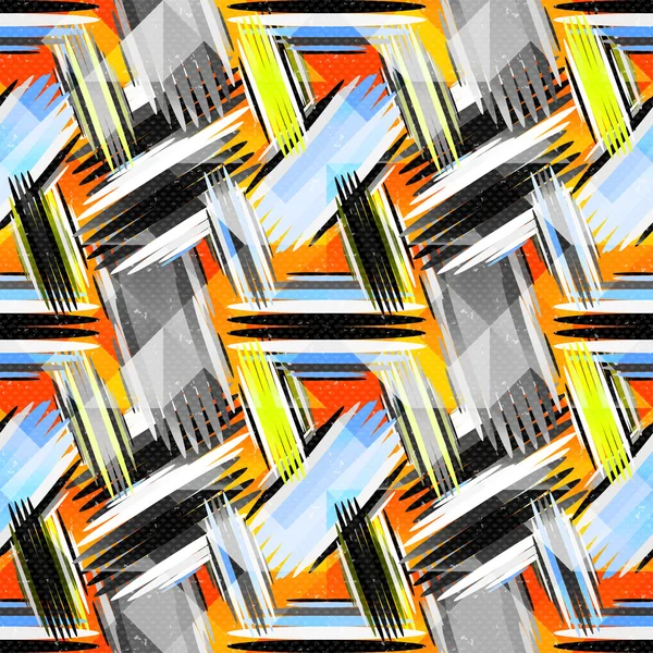 Geometrisches abstraktes nahtloses Muster auf orangefarbenem Hintergrund — Stockvektor
