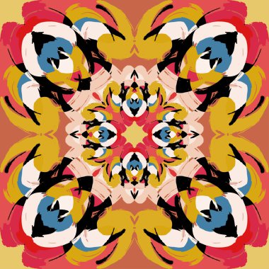 Elle çizilmiş dantel mandalalar etnik seamless modeli