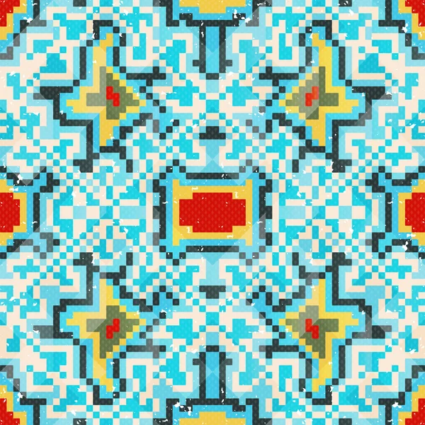 Бесшовный рисунок цветных маленьких пикселей — стоковый вектор