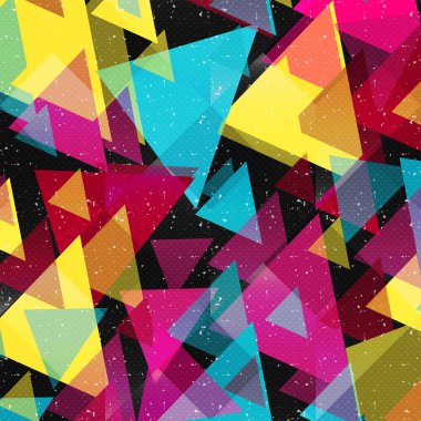 psychedelic grafiti üçgen geometrik desen siyah bir zemin üzerine