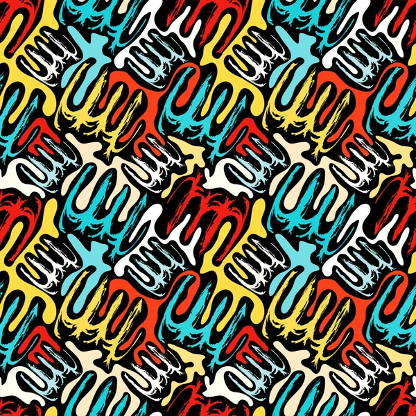 Grunge barevné graffiti bezešvé vzor — Stockový vektor