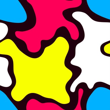 Bir siyah arka plan Psychedelic kesintisiz geometrik desen grafiti