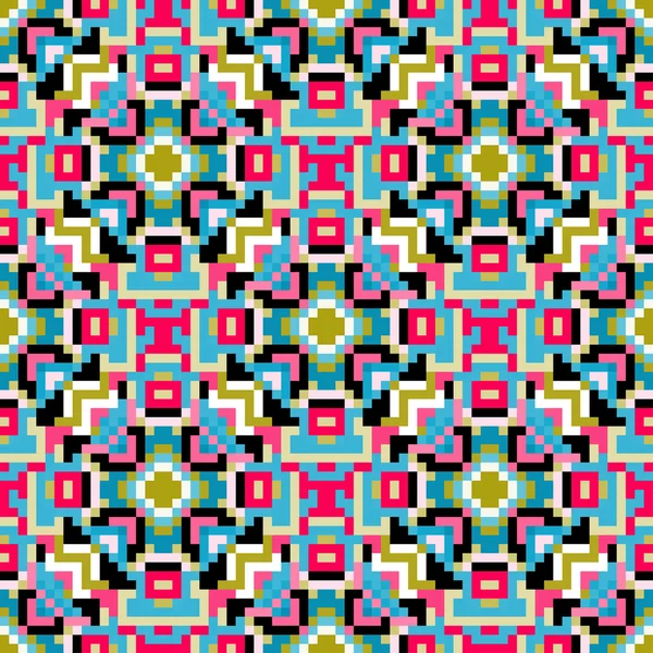 Polygones couleurs psychédéliques pixels de fond géométriques — Image vectorielle
