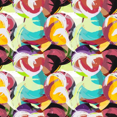 siyah bir arka plan üzerinde renkli grafiti soyut desen