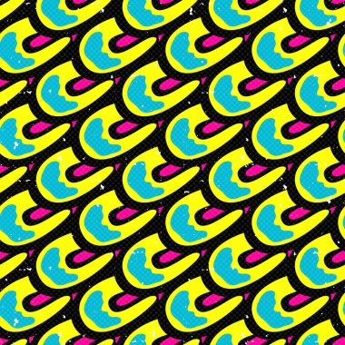 Grafiti soyut geometrik nesneleri siyah bir arka plan üzerinde