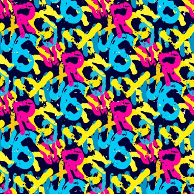 Grunge renkli grafiti seamless modeli