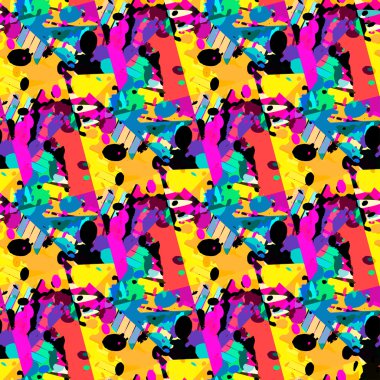 Renkli grafiti sorunsuz doku vektör çizim