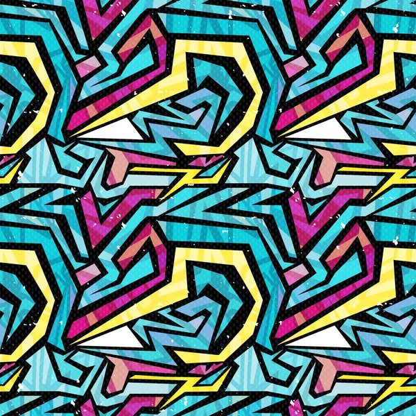 Grafite brilhante efeito grunge padrão sem costura geométrica — Vetor de Stock