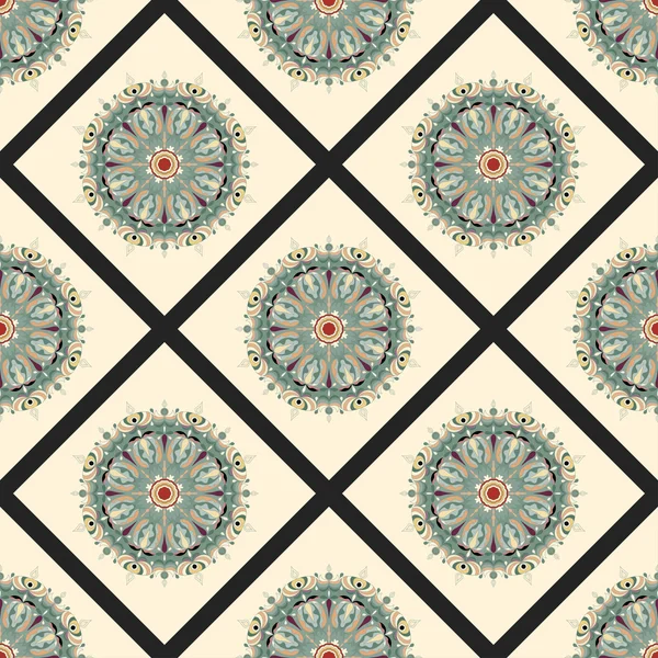 Mandala Tribal vintage etnische patroon naadloze patroon vectorillustratie — Stockvector
