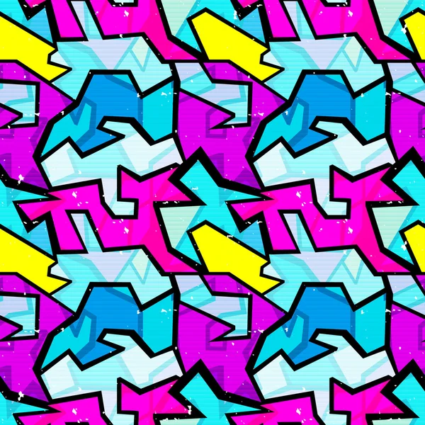 Grunge graffiti coloré motif sans couture — Image vectorielle