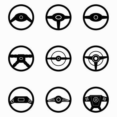 siyah direksiyon simgelerin bir koleksiyon